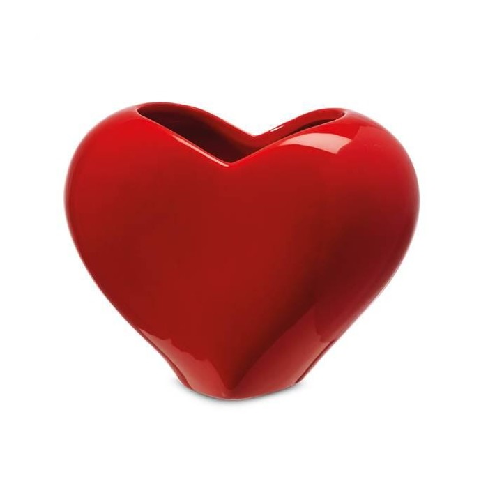 HEART VASE 20.514.5H 17.5 - RED SHINE